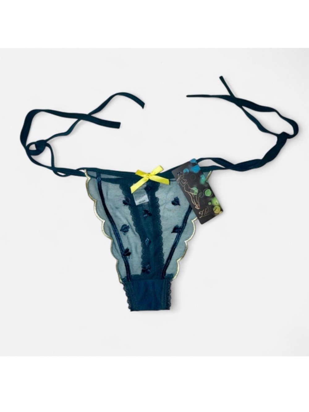 NEW Sheer Mesh Tie Strap Thong - Medium